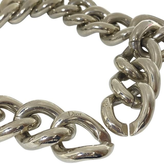 Christian DIOR Necklace Chain Necklace Choker Accessory Small Metal Silver Black