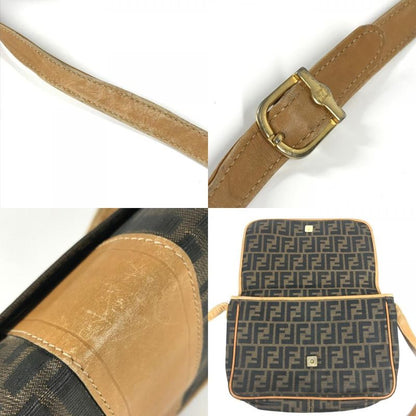 Fendi Shoulder Bag Zucca Logo Pvc/leather Brown