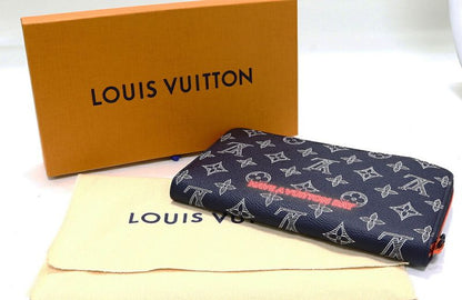 Louis Vuitton Round Zipper Long Wallet With Change Pocket Monogram Ink Upside