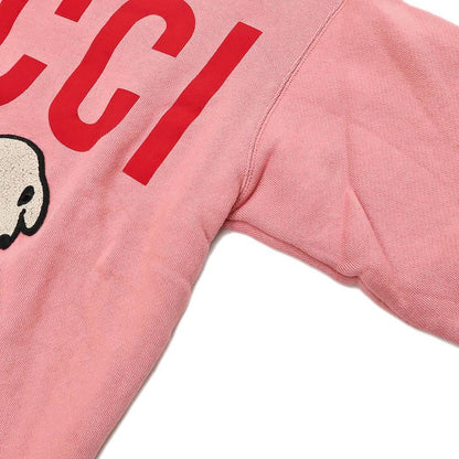 Gucci Sweatshirt Dog Rhinestone XS Pink 100% Cotton Long Sleeve Women's
