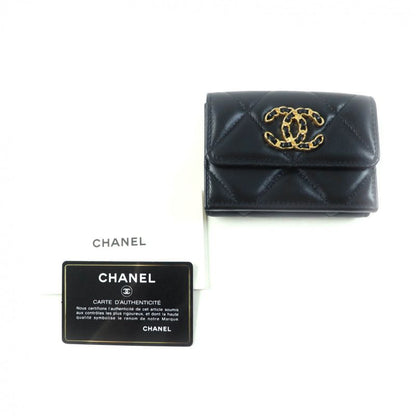 CHANEL Ap1789 19 Small Flap Wallet Lambskin Matelasse With Coco Mark Trifold
