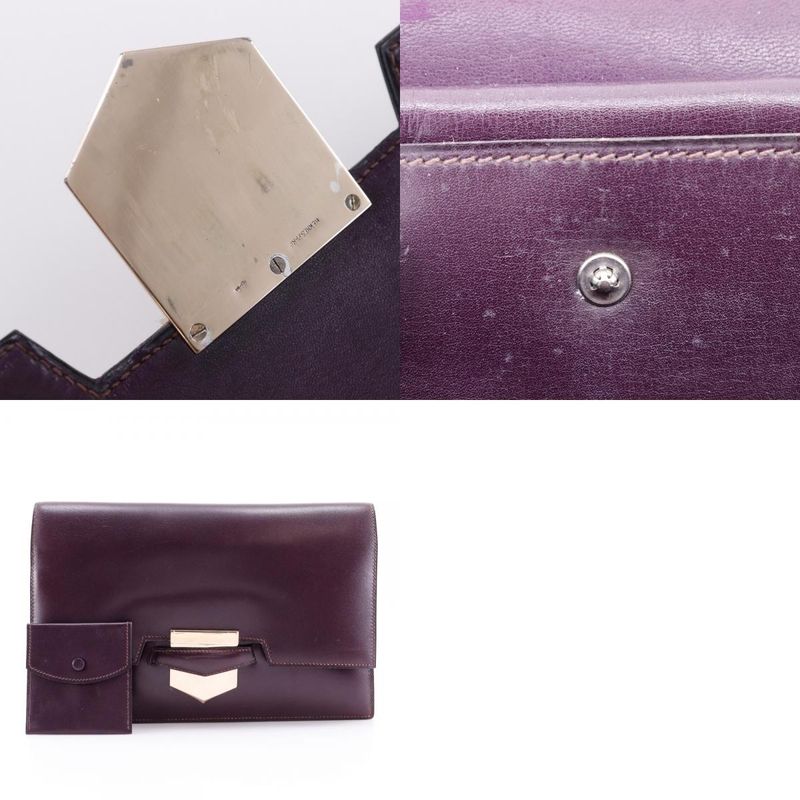 Hermes FACO Vintage Box Calf Bordeaux I Ladies Clutch Bag