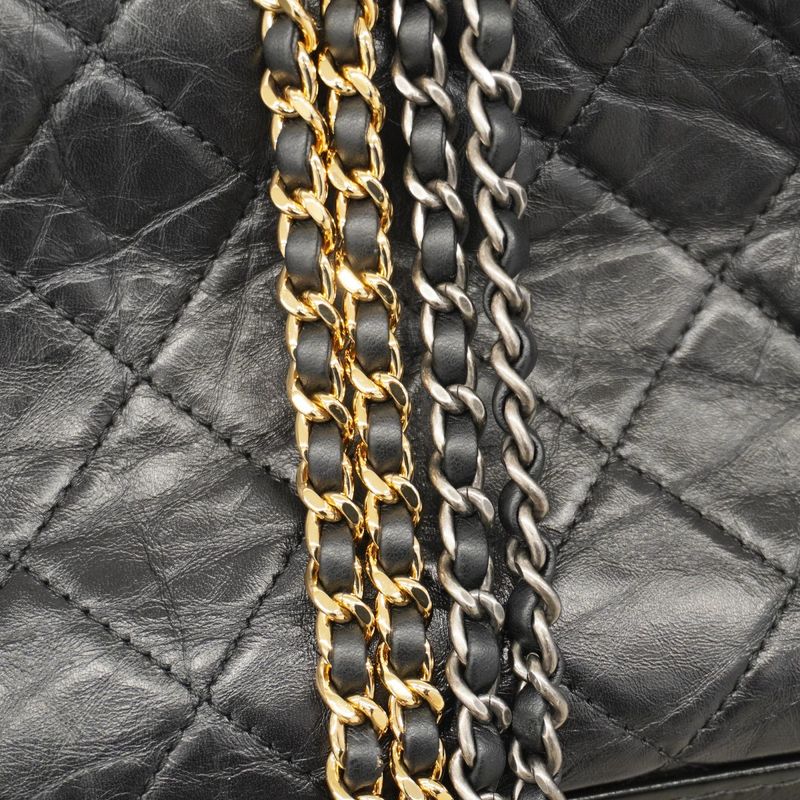 Chanel Shoulder Bag Gabrielle De Leather Black Gold/silver Hardware Women