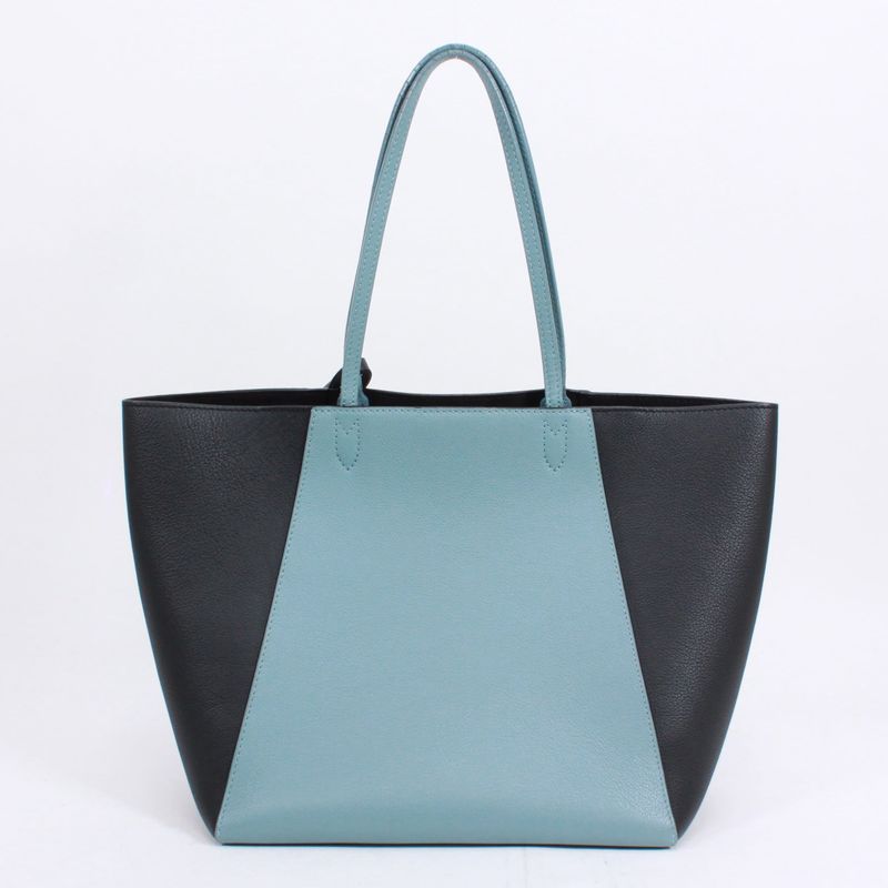 Louis Vuitton Lock Me Cabas Leather Black And Blue Tote Bag Silver M41447