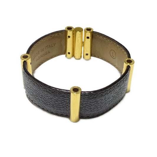 Bvlgari Bracelet Bvlgari Leather Black And Gold Size: L