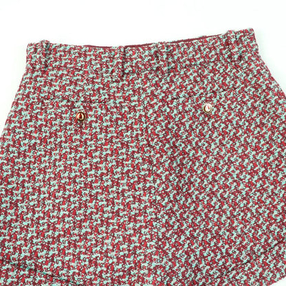 Gucci 691396 Tweed Shorts With Horseshoe Buttons Red Greenish 42 Made In Italy