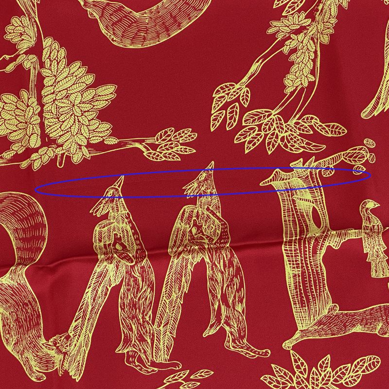 Hermes Scarf Carré 90 Animal Alphabet Animal Alphabet Women's Branded Silk Red