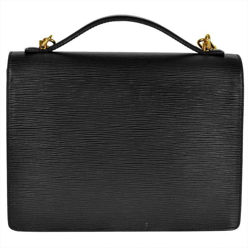 Louis Vuitton Monceau 2way Handbag Epi M52122 Black Gold Hardware Sr0093