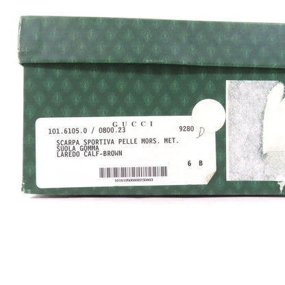 Gucci 101 6105 Horsebit Leather Loafer Shoes Brown Gold Hardware 6 With Box And