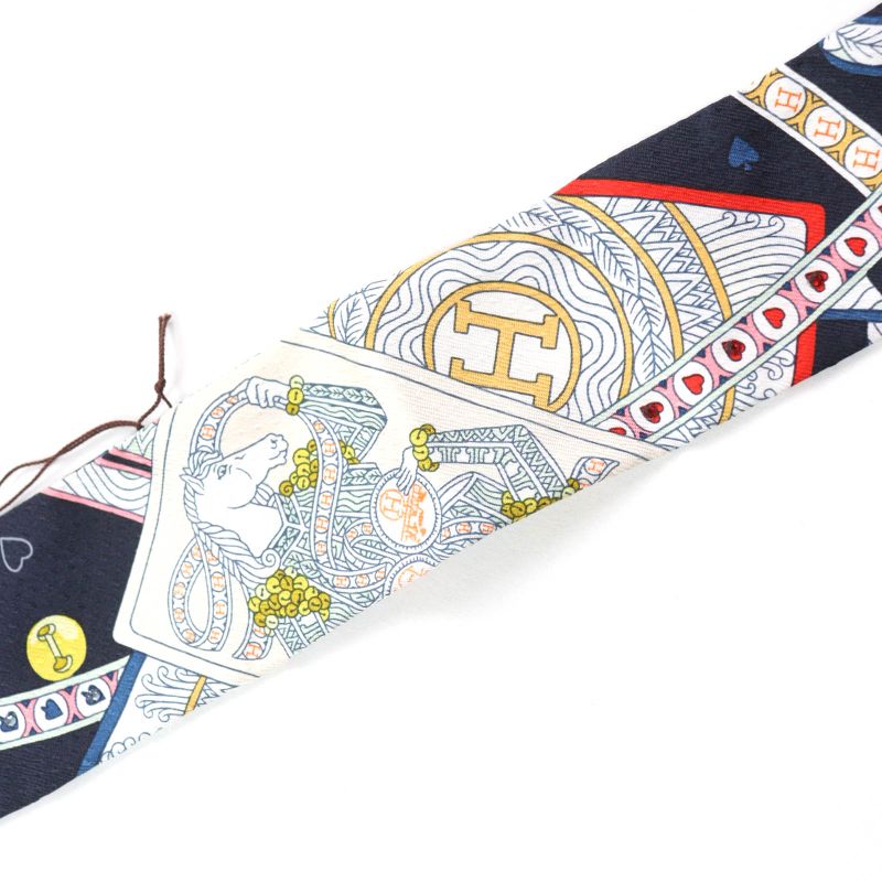 Hermes Pique DAME DE Coeur Queen Of Hearts 100% Silk With Tulle Rhinestones