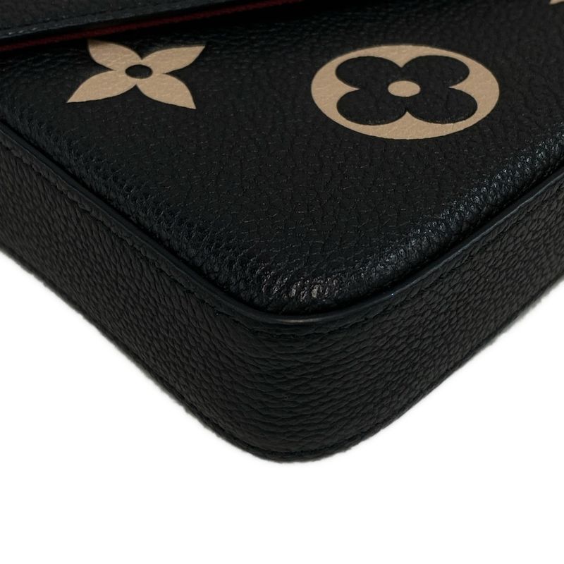 Louis Vuitton Wallet Bicolor Monogram Empreinte Pochette Felicie M80482 Black