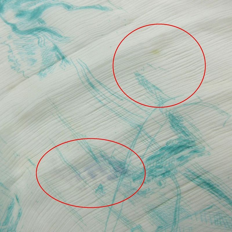 Hermes Shawl Scarf Shawl Silk Muslin Fringe Ivory Light Blue Light Blue Women