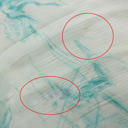 Hermes Shawl Scarf Shawl Silk Muslin Fringe Ivory Light Blue Light Blue Women