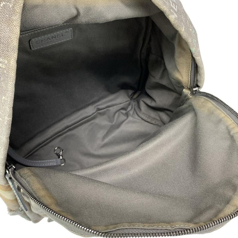 Chanel Backpack Sac Graffiti Canvas Backpack A92352 Grey X Beige X Multi