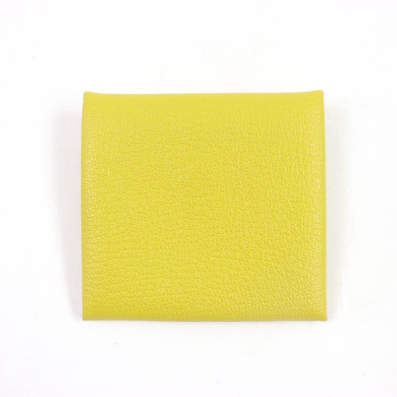 Hermes Bastia Verso Cumin Orange Minian Chevre Coin Case With W Engraved Box