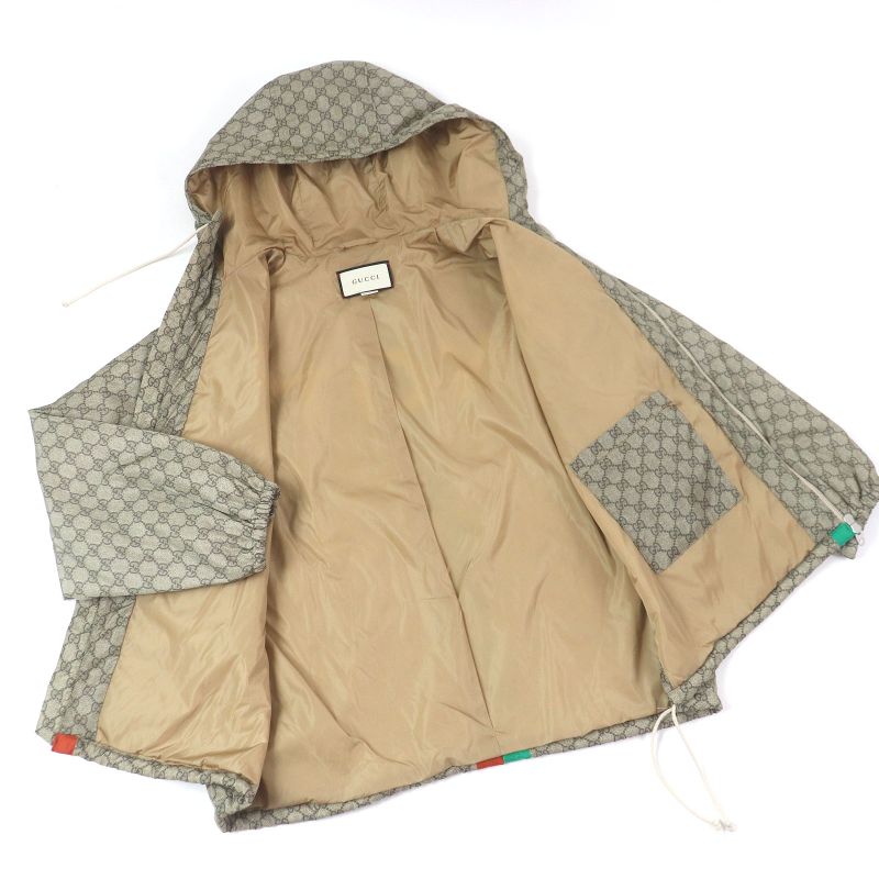 Gucci 20AW 636391 GG Logo All Over FAKE NOT Print Webline Nylon Jacket Blouson