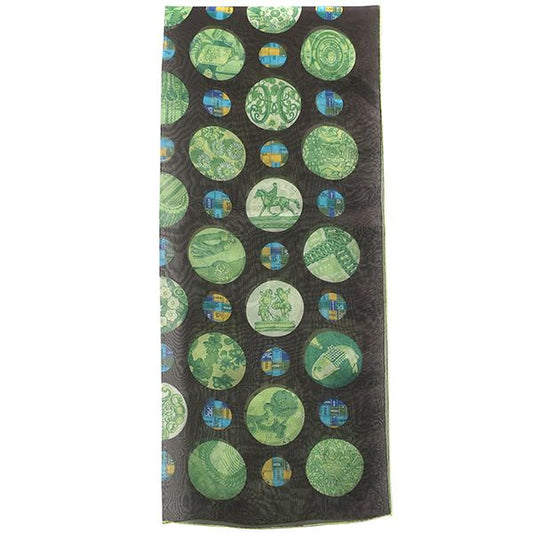 Hermes Shawl Rectangle Silk Brown and Green [box