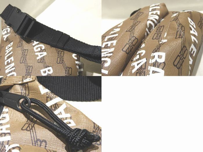 Balenciaga 713042 Waist Bag Signature Logo Recycled Poly Mens Body Bag Belt Bag