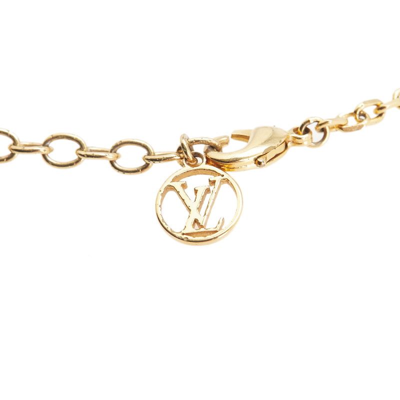 Louis Vuitton Collier Twin Rocks M64887 Gold Silver Plated Metal Ladies Louis