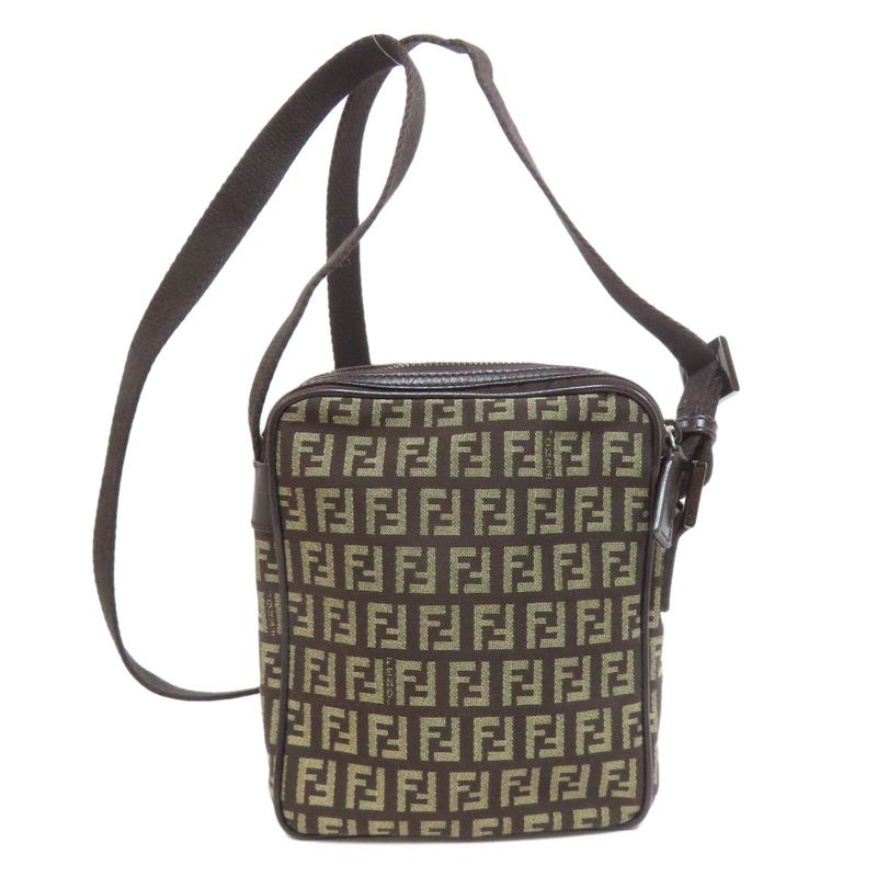 Fendi Zucca Pattern Shoulder Bag Canvas Women