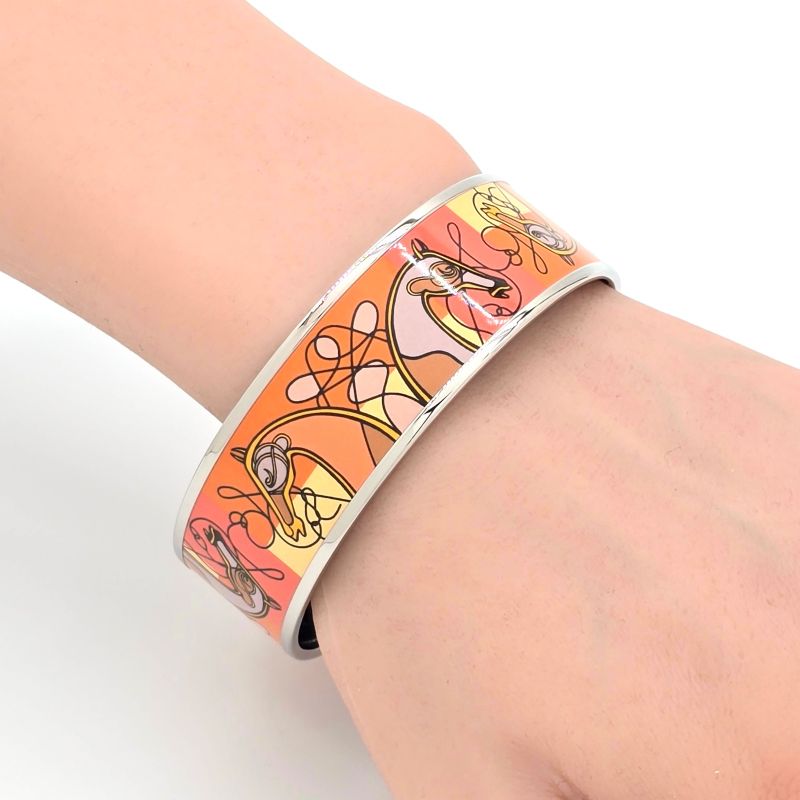 Hermes Emailles GM Bangle 195cm (768in) (approx) Around The Wrist Horse Motif