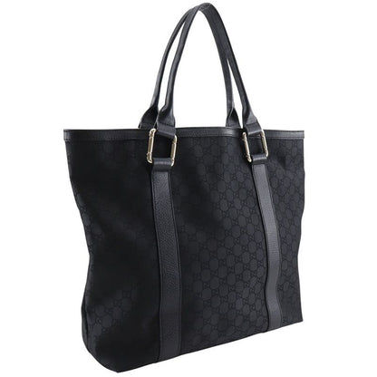 Gucci GG Outlet 341536 Nylon Canvas Black Unisex Tote Bag