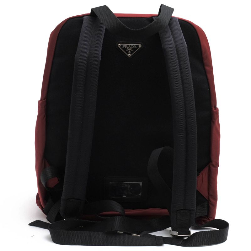 Prada Backpack Bag Backpack Men Nylon Red Brown Red Brown V317 Zaino in Tessuto