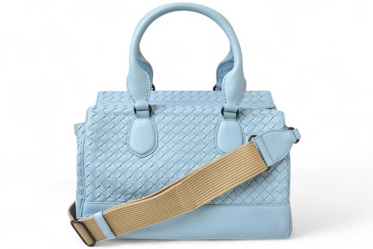 Bottega Veneta Mini Boston Shoulder Bag 2way Bottega Veneta Bag Intrecciato Sky