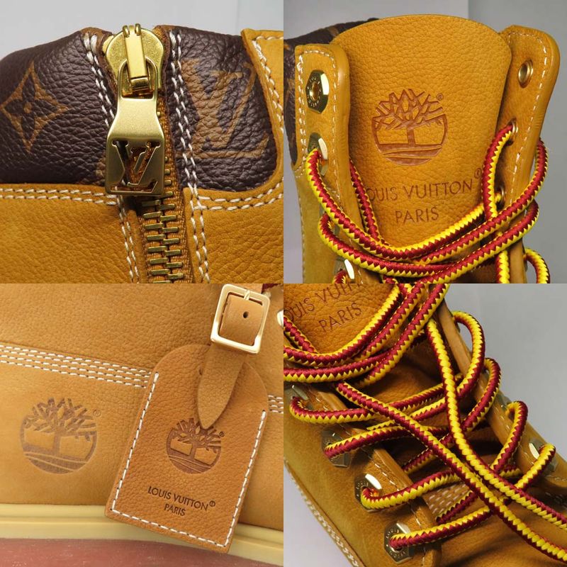 Louis Vuitton Timberland Ankle Boots 1ad750 9.5 Monogram Beige Nubuck