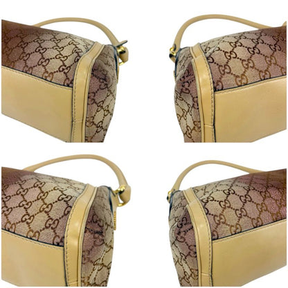 Gucci One Shoulder Bag Handbag Scarlet Interlocking GG Canvas Lame Hobo Soho