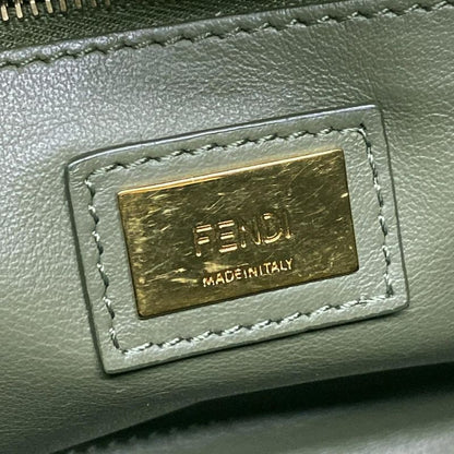 Fendi Handbag Mini Peekaboo Pocket 8bn311 Khaki Leather