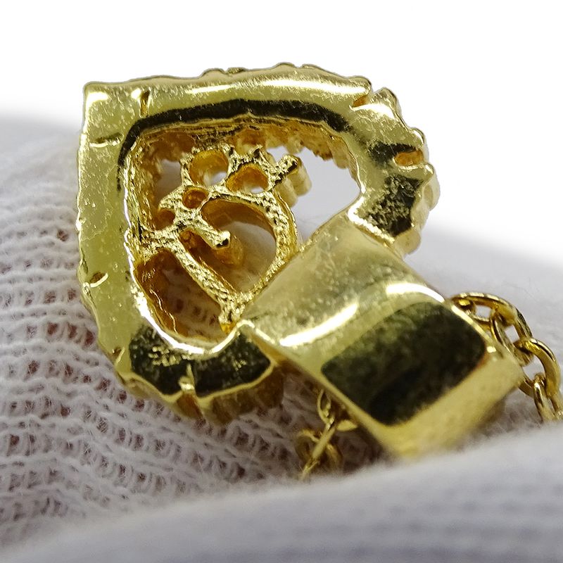 Dior Necklace Women's Brand Rhinestone GP Gold Logo Heart Accessory