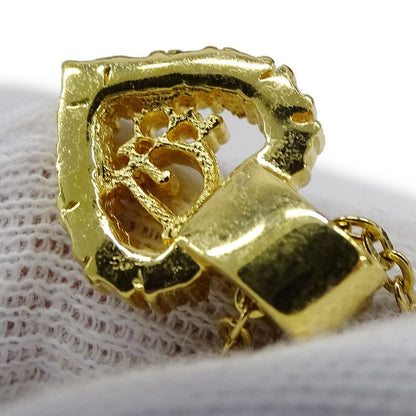 Dior Necklace Women's Brand Rhinestone GP Gold Logo Heart Accessory