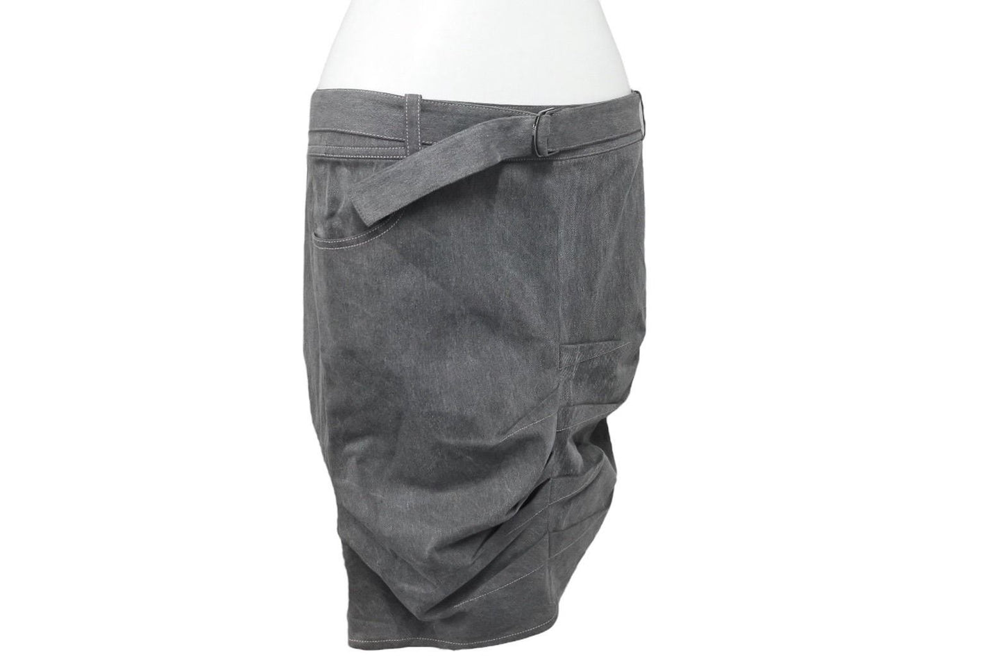 Dior Denim Skirt Belted Design Stitch Galliano 38 — view 5