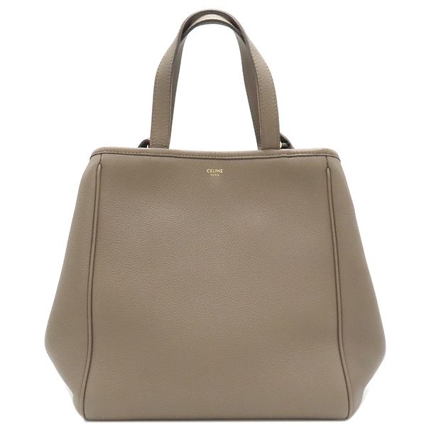 Celine 2way Bag Small Fold Cabas Leather Glazed Gold Hardware Gray Beige