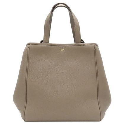 Celine 2way Bag Small Fold Cabas Leather Glazed Gold Hardware Gray Beige