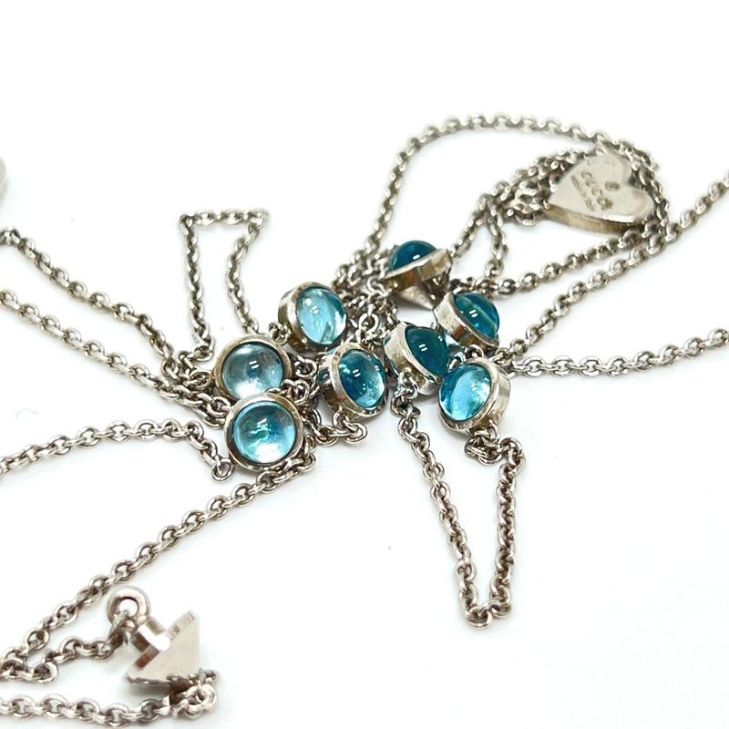 Gucci Necklace Blue Topaz Heart In Sv925 Silver