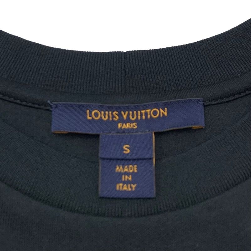 Louis Vuitton Dress Cotton Black Logo Patch Short Sleeve