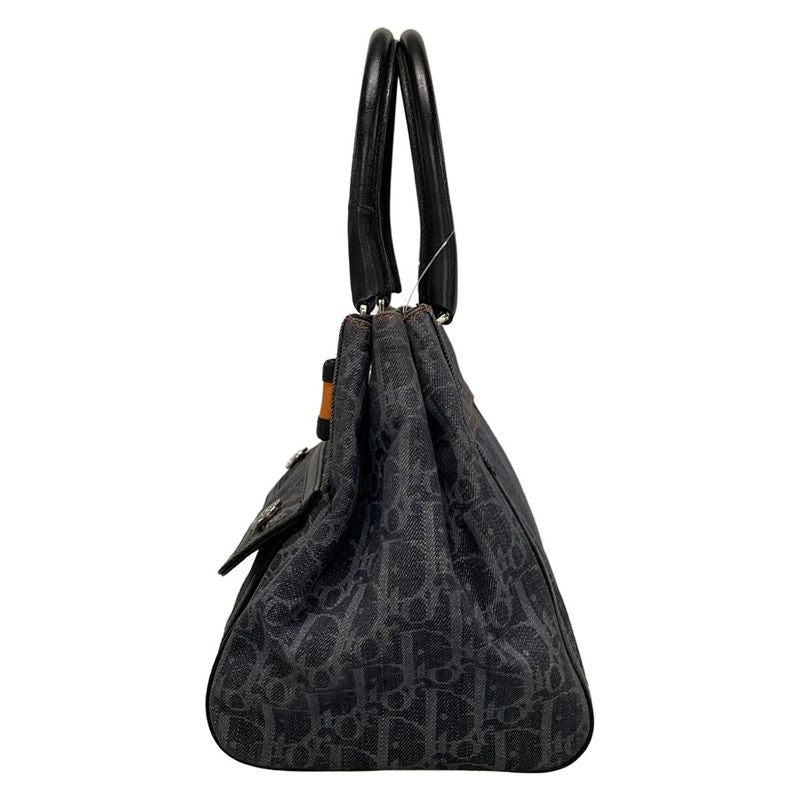 Dior/christian Dior Tote Bag Flight/trotter Navy And Blue-gray And Orange