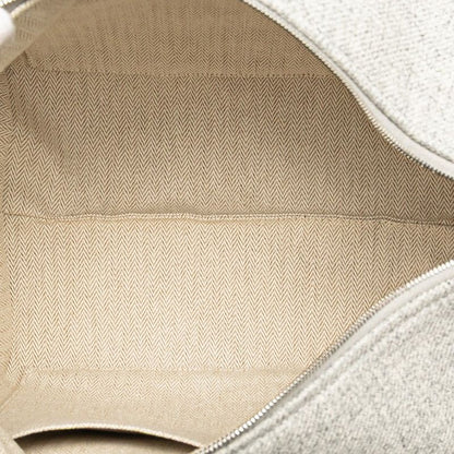 Hermes Brid A Black GM Handbag Pouch Rocabar Gris Flannel Wool Cotton Women