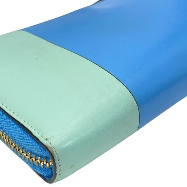 Loewe Wallet Long Wallet Round Zipper Anagram Leather Sky Blue Mint