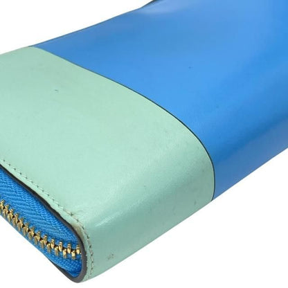 Loewe Wallet Long Wallet Round Zipper Anagram Leather Sky Blue Mint