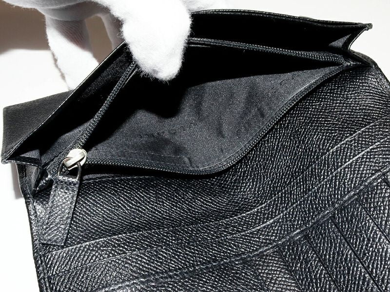 Bulgari Zipper Wallet With Coin Purse Classico Calf Black 25752