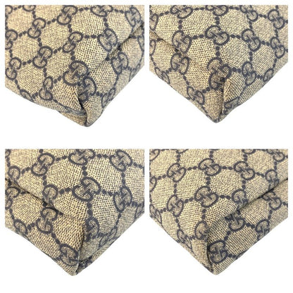 Gucci Gray Navy Silver Hardware GG Supreme Canvas 223666 Shoulder Bag Pochette