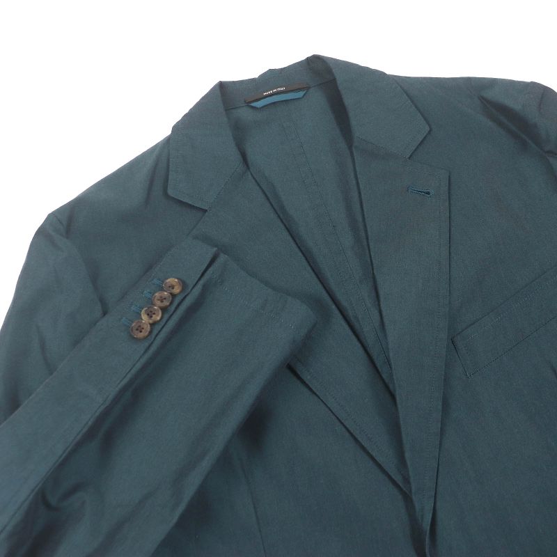 Hermes Cotton Single Ancon Jacket Tailored Jacket Bleather Green 48 Made In