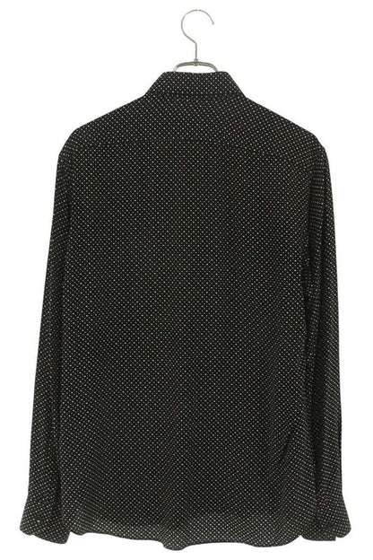 Saint Laurent Paris 646850 Y2e62 Silk Dot Long Sleeve Shirt Men's 38