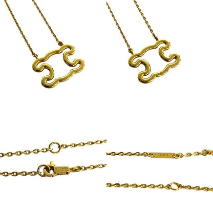 Celine Triomphe Logo Motif Frame Necklace Pendant Choker Accessory