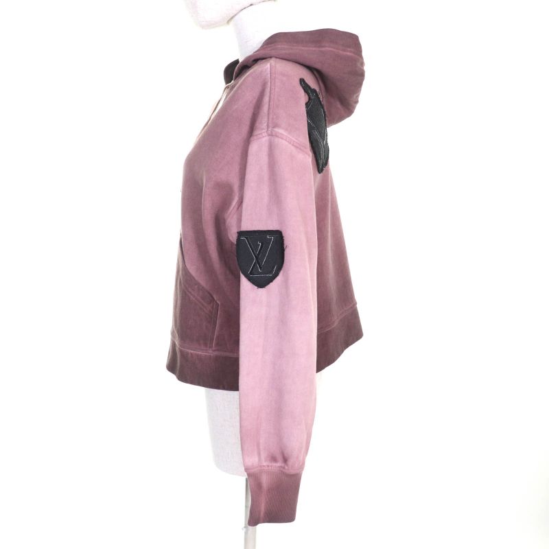 Louis Vuitton Fhkl13 USED Monogram Patterned Pullover Hoodie With LV Patch