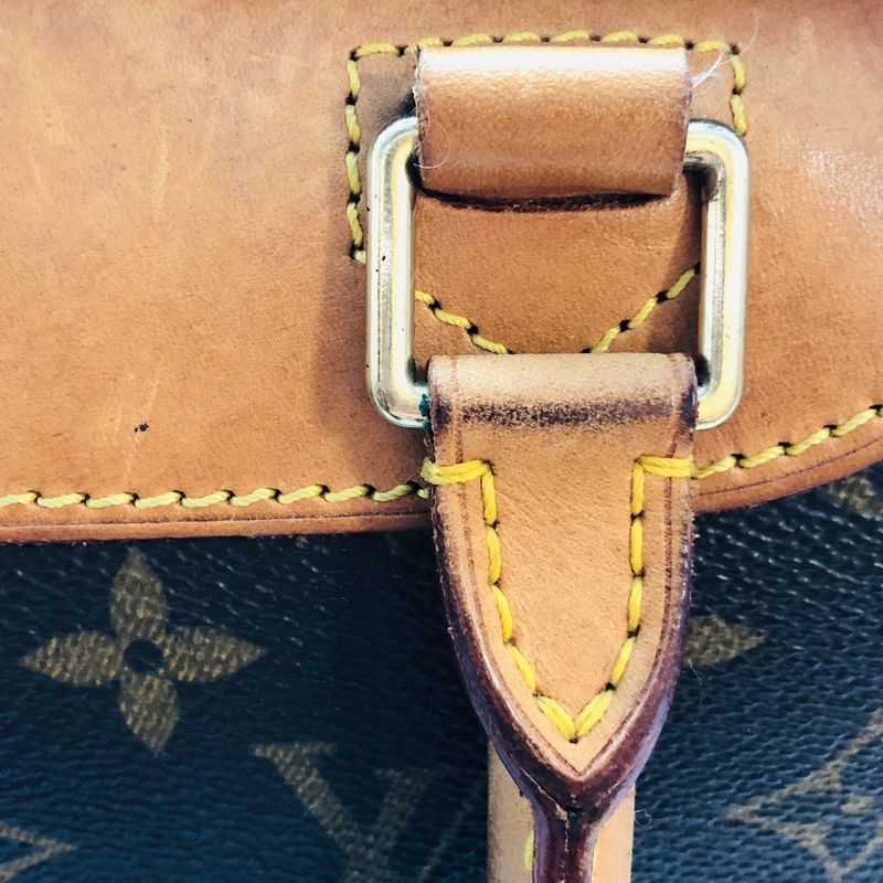 Louis Vuitton M47270 Deauville Monogram Handbag Boston Bag Leather Ladies