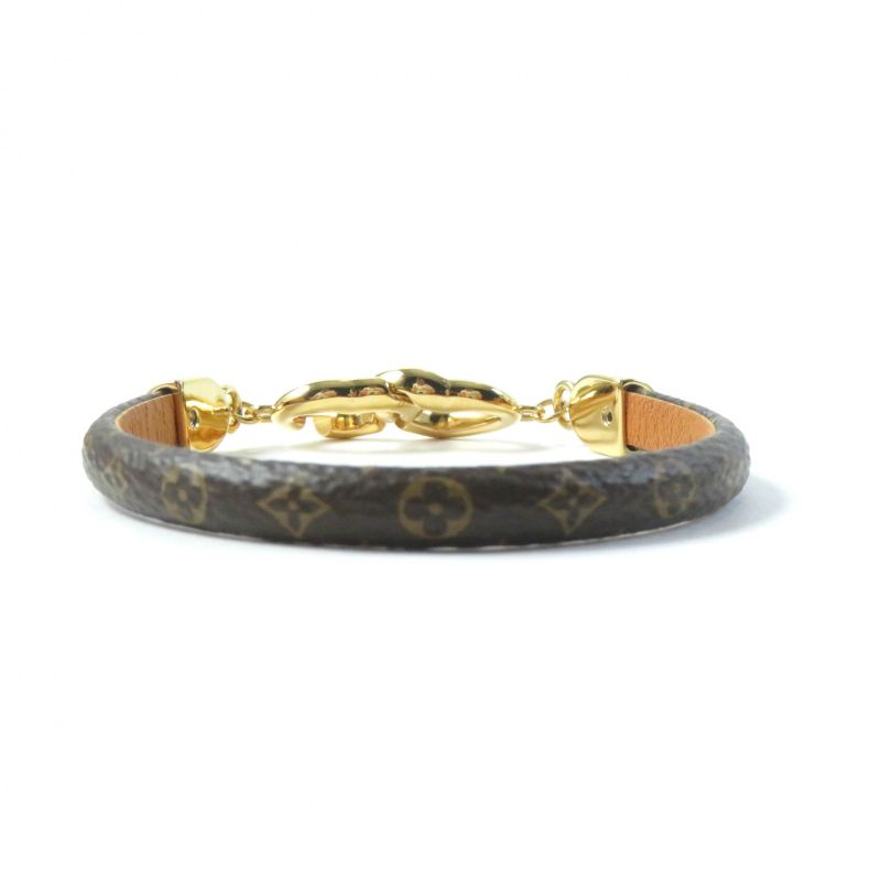 Louis Vuitton M6758 Bracelet Say Yes Leather Monogram Bracelet Brown 19 Storage
